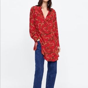 Bloggers fav Zara NWOT chain printed dress